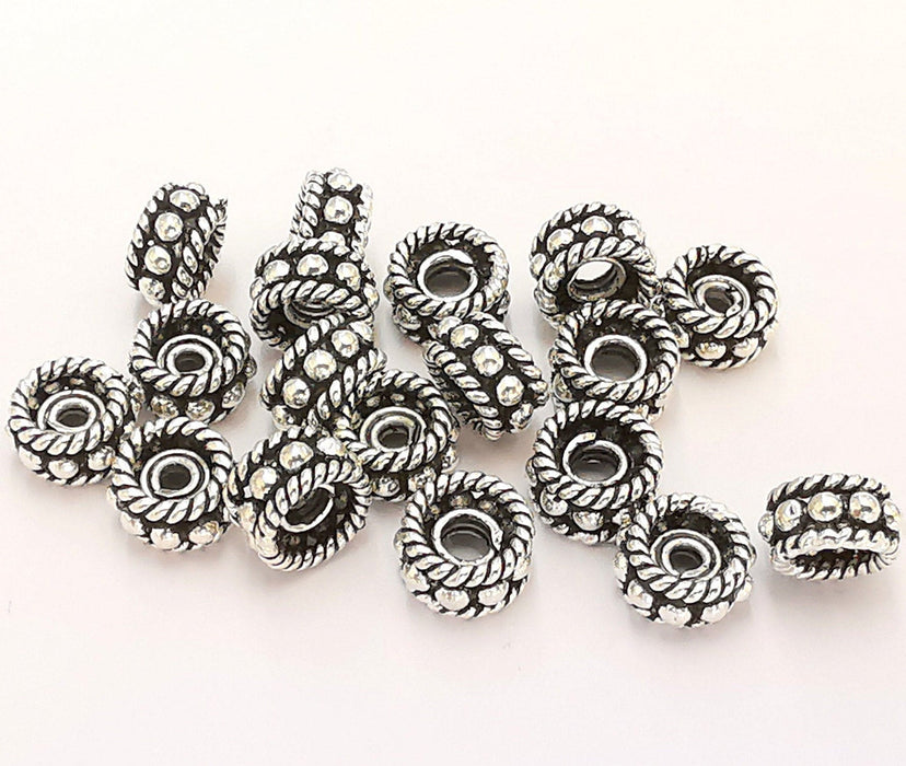 5 Sterling Silver Rondelle Bead Findings 5 Pcs 925 Silver Bead (6,5mm) OG21925