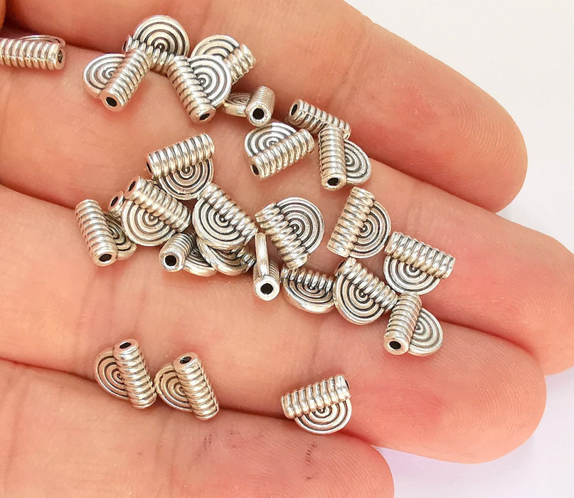 20 Antique Silver Charms Antique Silver Plated Beads Charms (8x7mm) G21924