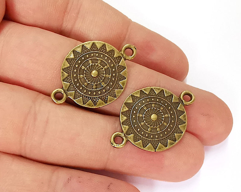 4 Antique Bronze Charms Connector Antique Bronze Plated Charms (30x20mm)  G21940