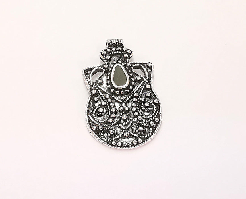 Sterling Silver Pendant 925 Antique Silver Pendant , Charms (23x14mm) EG21941