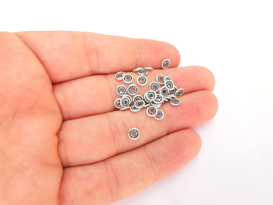 10 Sterling Silver Rondelle Bead Findings 10 Pcs 925 Silver Bead (5mm) G30168