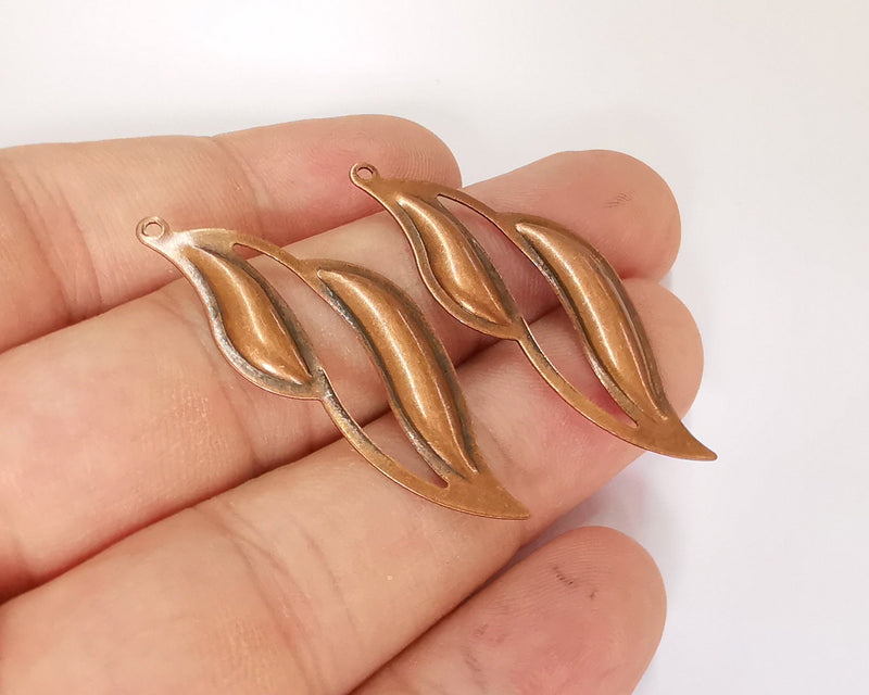 6 Smoke Shape Charm Antique Copper Plated Brass Charm (43x16mm) G21950