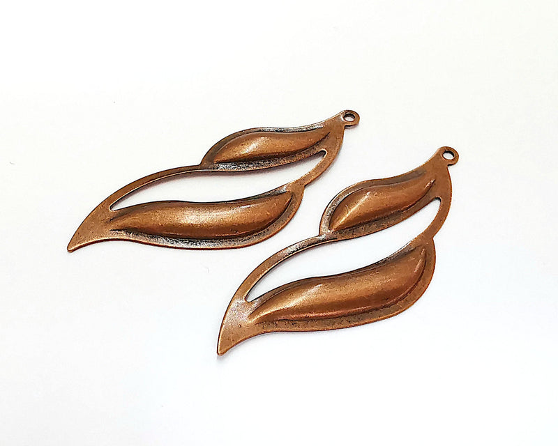 6 Smoke Shape Charm Antique Copper Plated Brass Charm (43x16mm) G21950