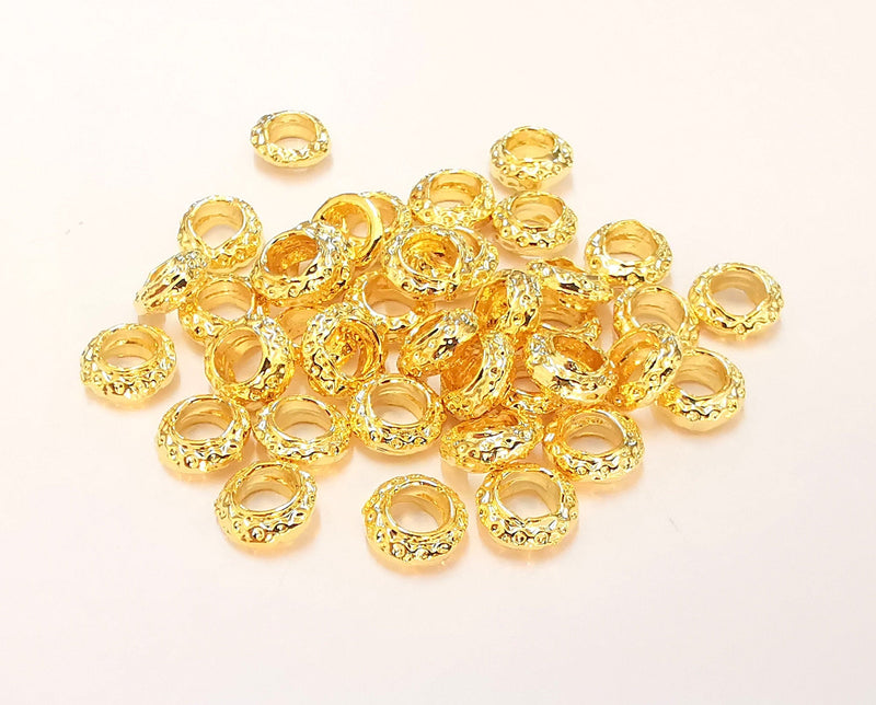 10 Rondelle Beads 24k Shiny Gold Rondelle Beads (8mm)  G21958