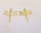 2 Dragonfly Charms 24k Shiny Gold Charms (31x28mm)  G21963