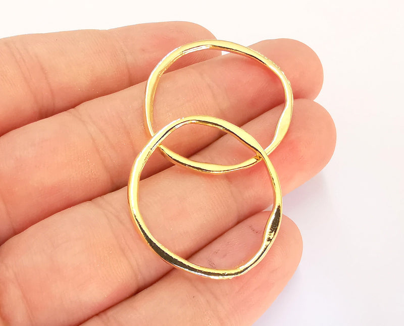 4 Circle Findings 24k Shiny Gold Circle Findings (30mm)  G21964