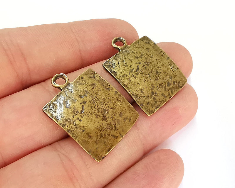 2 Curved Charms Antique Bronze Plated Charms (29x22mm)  G21973