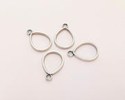 10 Silver Drop Charms Antique Silver Plated Charms (19x13mm)  G22441