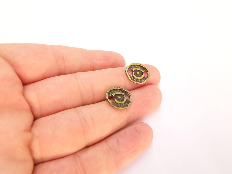 10 Antique Bronze Charms Connector Antique Bronze Plated Connector (16x14mm)  G21982