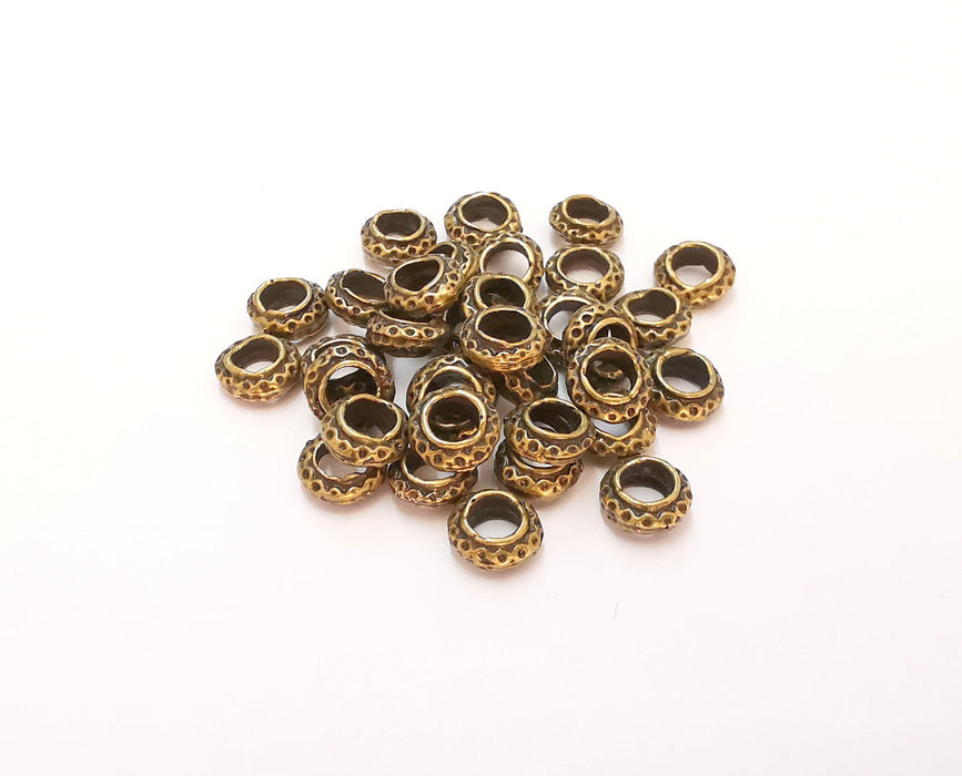 20 Antique Bronze  Rondelle Beads Antique Bronze Plated Beads (8mm) G21983