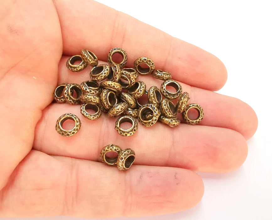 20 Antique Bronze  Rondelle Beads Antique Bronze Plated Beads (8mm) G21983
