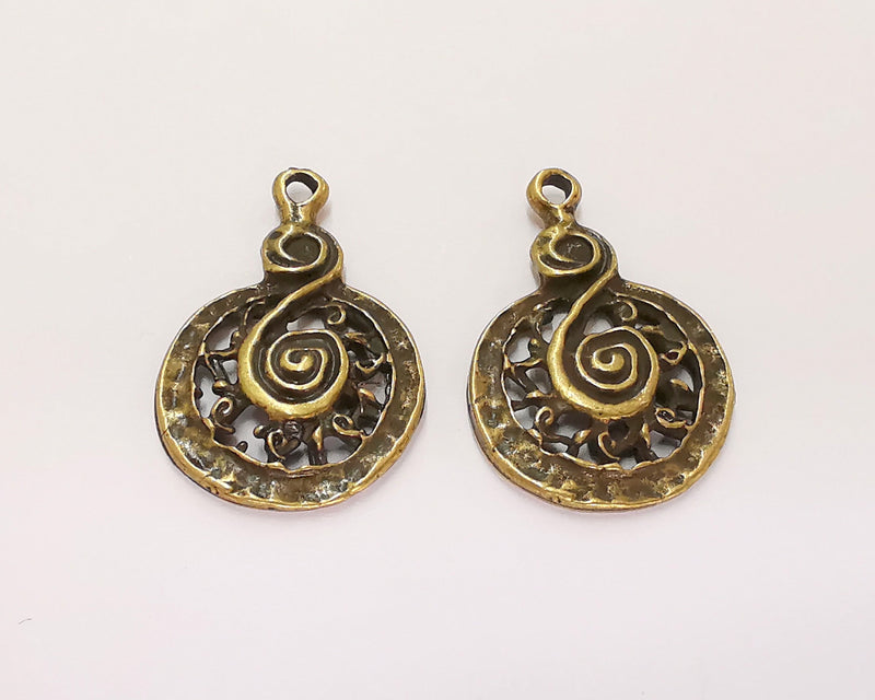 4 Antique Bronze Charms Antique Bronze Plated Charms (26x18mm)  G21986