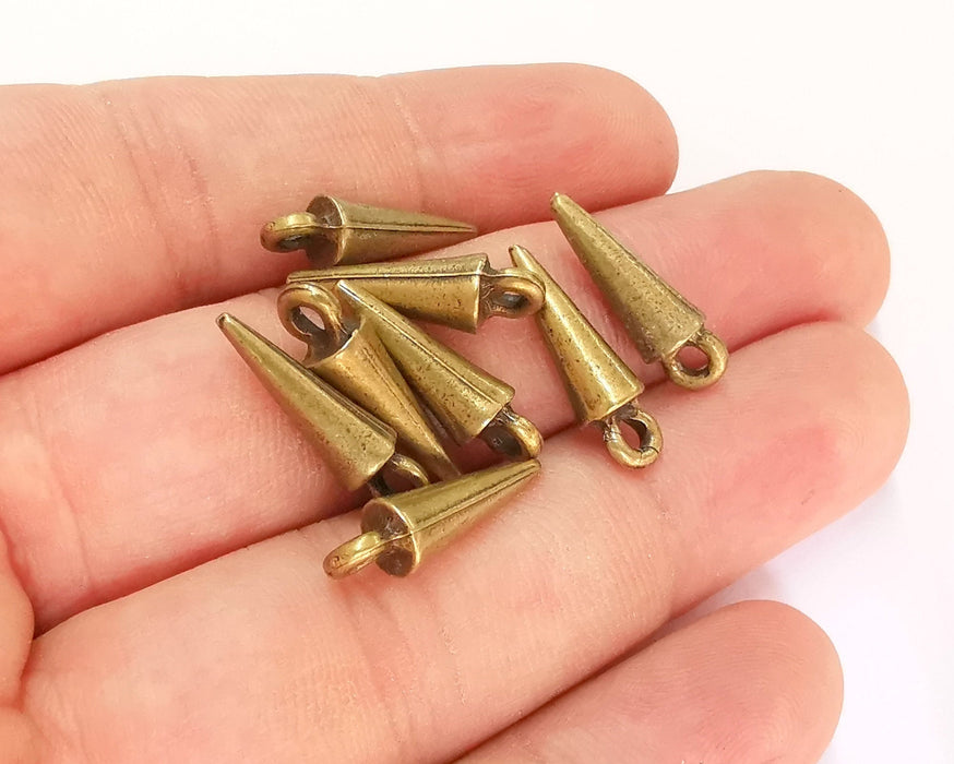 10 Antique Bronze Spike Charms Antique Bronze Plated Charms  (20x6mm)  G21993