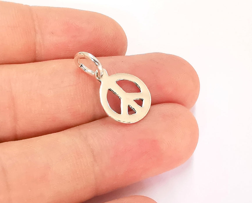 Sterling Silver Peace Charms 925 Silver Charms (22x13mm) EG22000