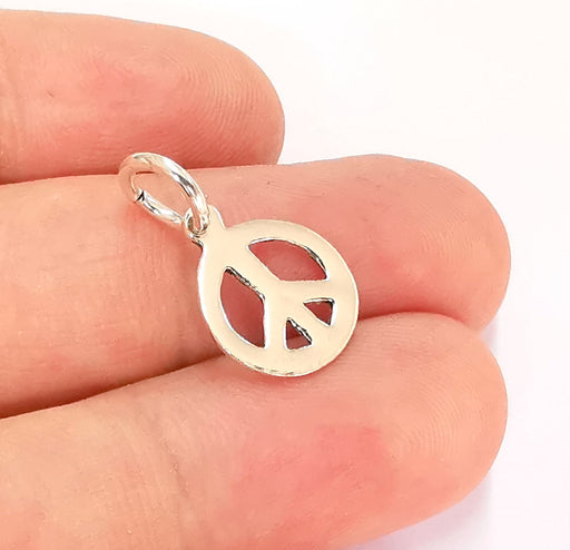 Sterling Silver Peace Charms 925 Silver Charms (22x13mm) EG22000