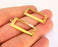 2 Rectangle Connector Charms 24k Shiny Gold Brass Charms , Nickel free and Lead free (33x14mm)  G22025