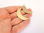 2 Crescent Charms 24k Shiny Gold Brass Charms , Nickel free and Lead free (44x26mm)  G22028