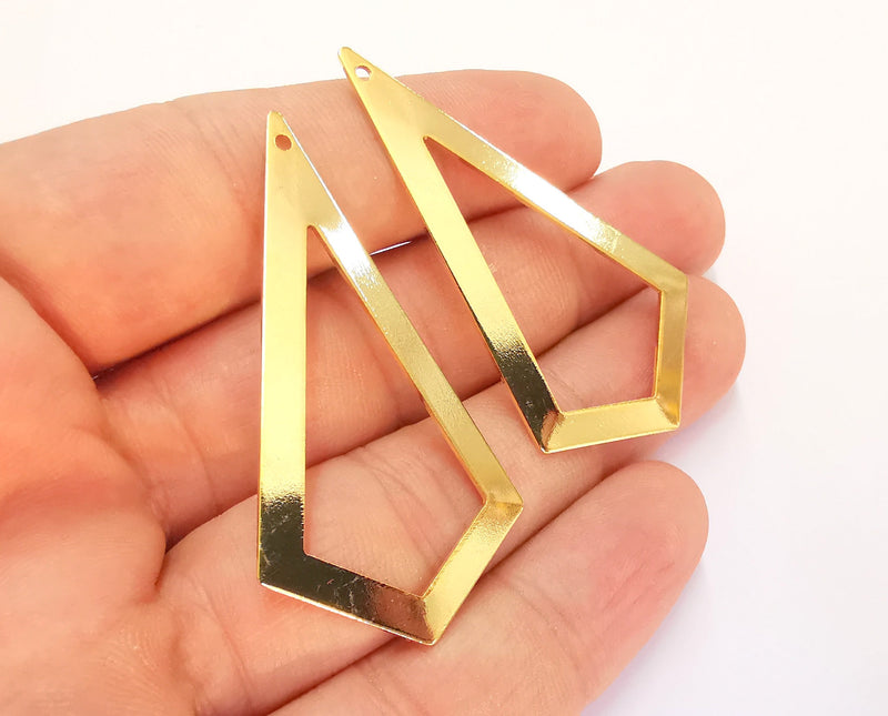 24k Shiny Gold Plated Brass Charms , Nickel free and Lead free (54x29mm)  G22046