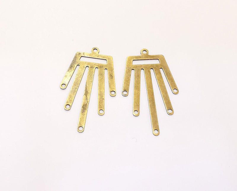 4 Antique Bronze Connector Charms Antique Bronze Plated Charms (33x18mm)  G22058