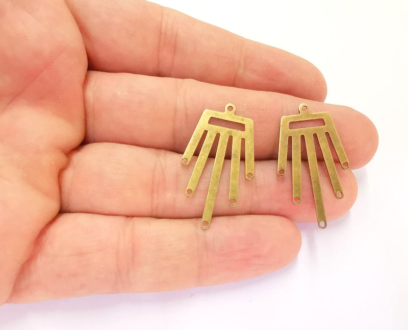 4 Antique Bronze Connector Charms Antique Bronze Plated Charms (33x18mm)  G22058