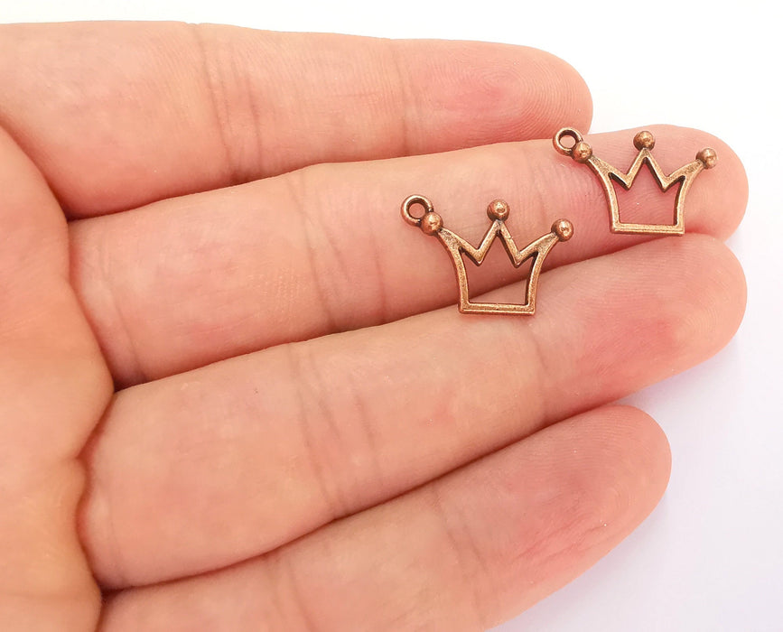 10 Crown Charms Antique Copper Plated Charms (20x13mm)  G22095