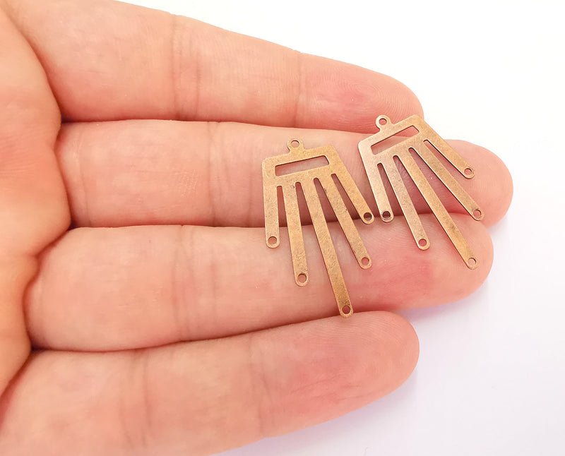 10 Antique Copper Connector Charms Antique Copper Plated Brass Charms (33x18mm) G22098