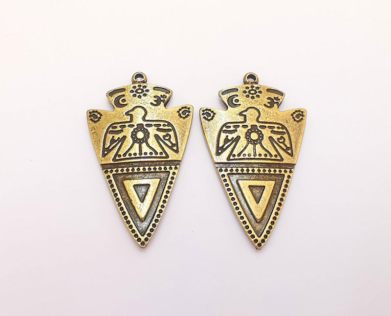 2 Eagle Charms Antique Bronze Plated Charms (42x25mm)  G22100