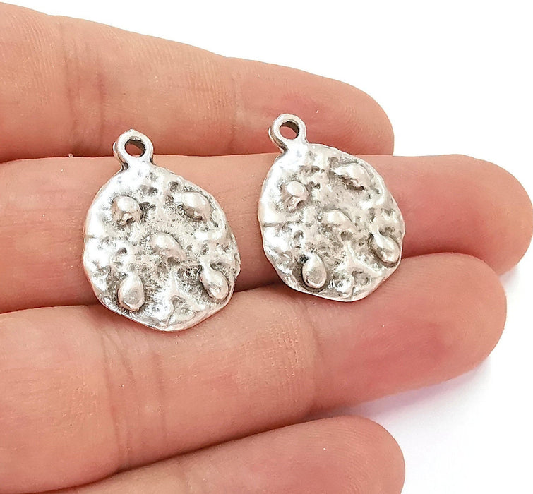 4 Silver Charms Antique Silver Plated Charms (25x20mm) G22106