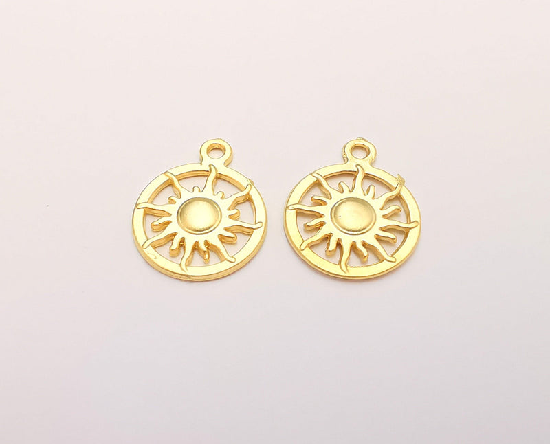 5 Sun Charms Gold Plated Charms (19x15mm)  G22110