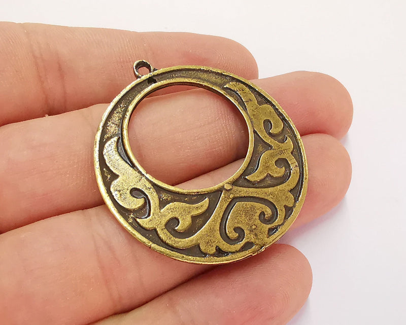 2 Antique Bronze Charms Antique Bronze Plated Charms (44x40mm)  G22113