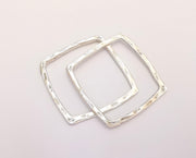 4 Square Connector Findings Antique Silver Plated Geometric Findings (33mm) G22120