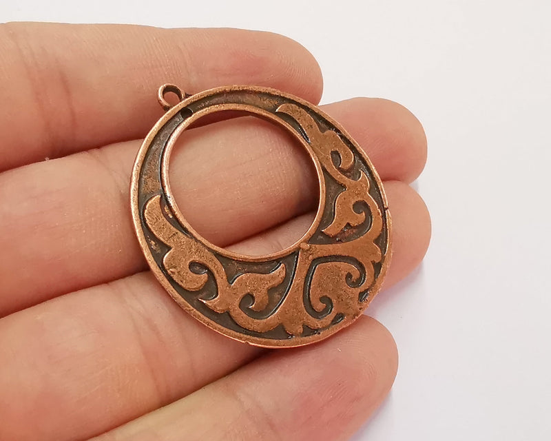 2 Copper Charms Antique Copper Plated Charms (44x40mm)  G22121