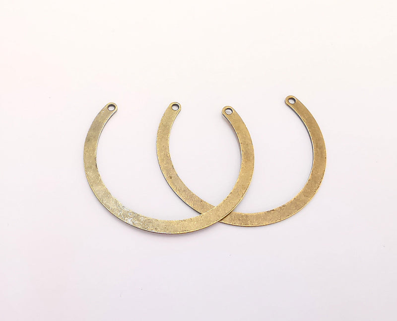 4 Antique Bronze Connector Charm Antique Bronze Plated Metal  (40mm) G22130