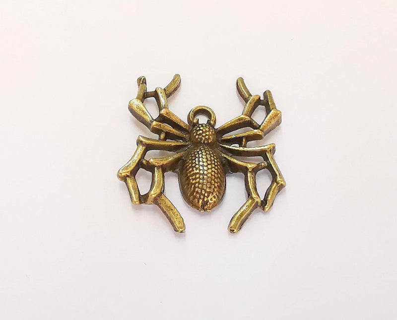 2 Spider Charms Antique Bronze Plated Charms (34x30mm)  G22526