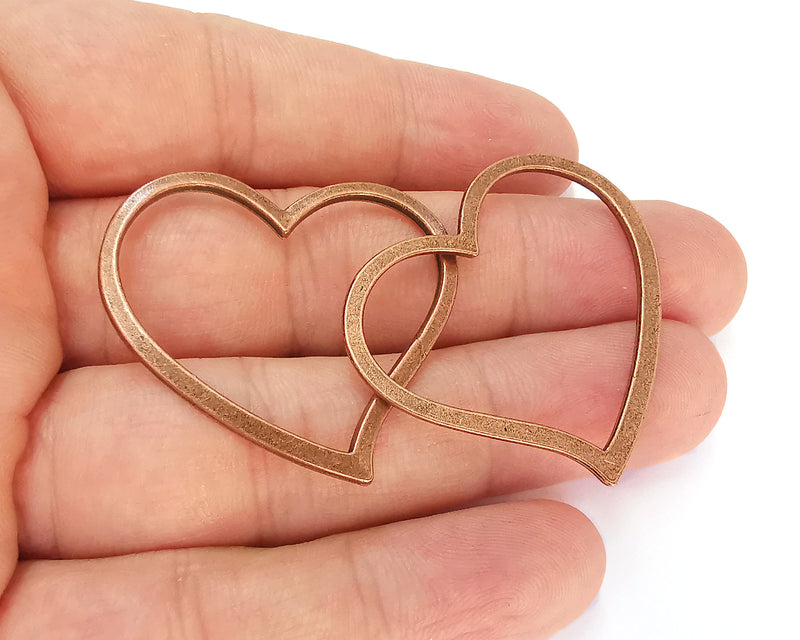 5 Hearts Charms Antique Copper Plated Charms (39x35mm)  G22530