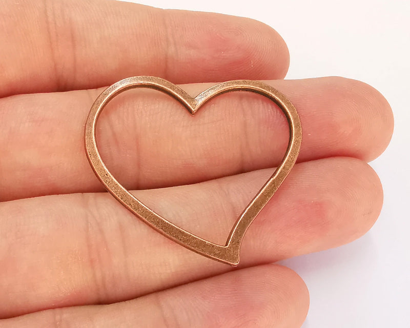 5 Hearts Charms Antique Copper Plated Charms (39x35mm)  G22530