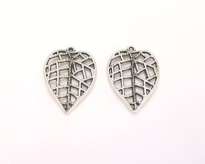 4 Leaf Charms Antique Silver Plated Charms (29x20mm) G22541