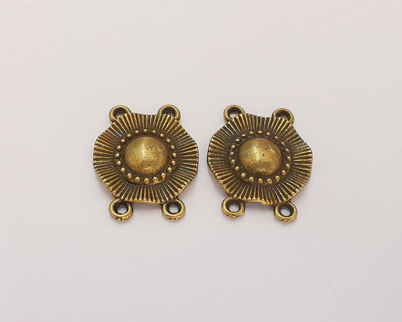 4 Antique Bronze Charms Connector Antique Bronze Plated Charms (26x20mm) G22545