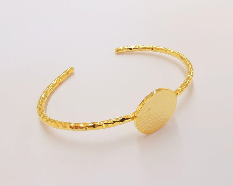 Shiny Gold Blanks Hammered Bracelet Blanks Cuff Blanks Adjustable Bracelet Blank Gold Plated Bracelet (20 mm Blanks ) G22581