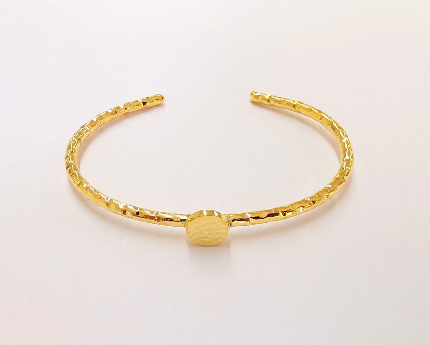 Shiny Gold Blanks Hammered Bracelet Blanks Cuff Blanks Adjustable Bracelet Blank Gold Plated Bracelet (10 mm Blanks ) G22585