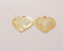 2 Heart Tree Charms 24K Shiny Gold Plated Charms (23x22mm)  G22584