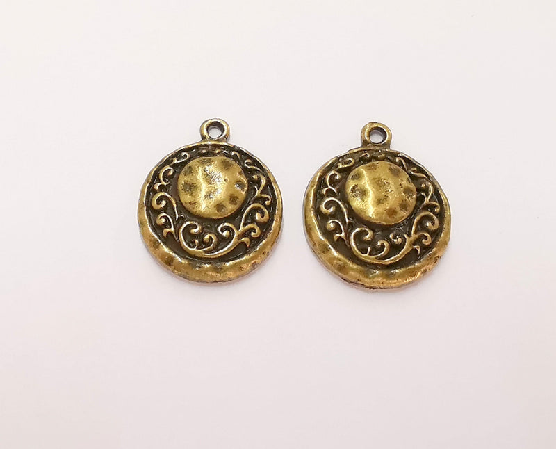 4 Silver Charms Antique Bronze Plated Charms (23x19mm)  G22609