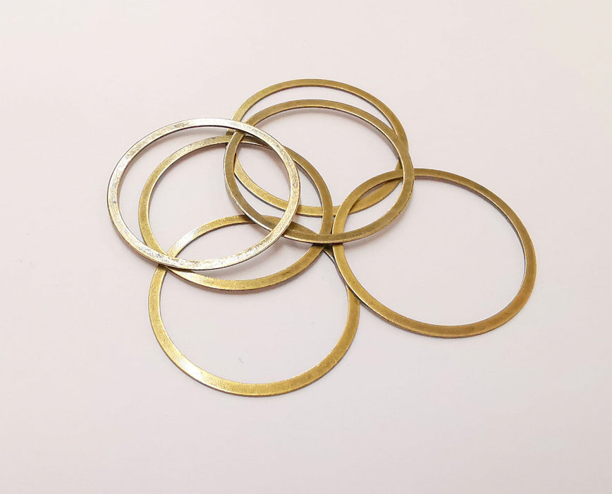 10 Bronze Circle Findings Antique Bronze Plated Brass Circle (28mm)  G22611