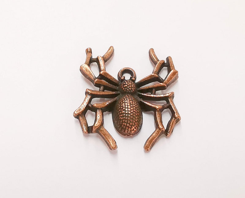 2 Spider Charms Antique Copper Plated Charms (34x30mm)  G22613