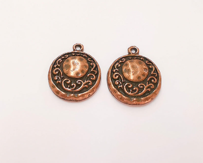 4 Copper Charms Antique Copper Plated Charms (23x19mm)  G22623