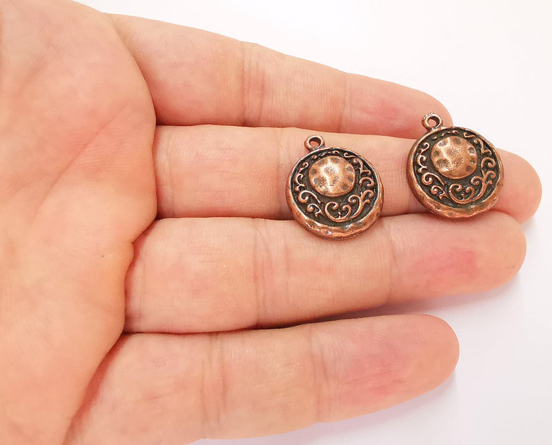 4 Copper Charms Antique Copper Plated Charms (23x19mm)  G22623