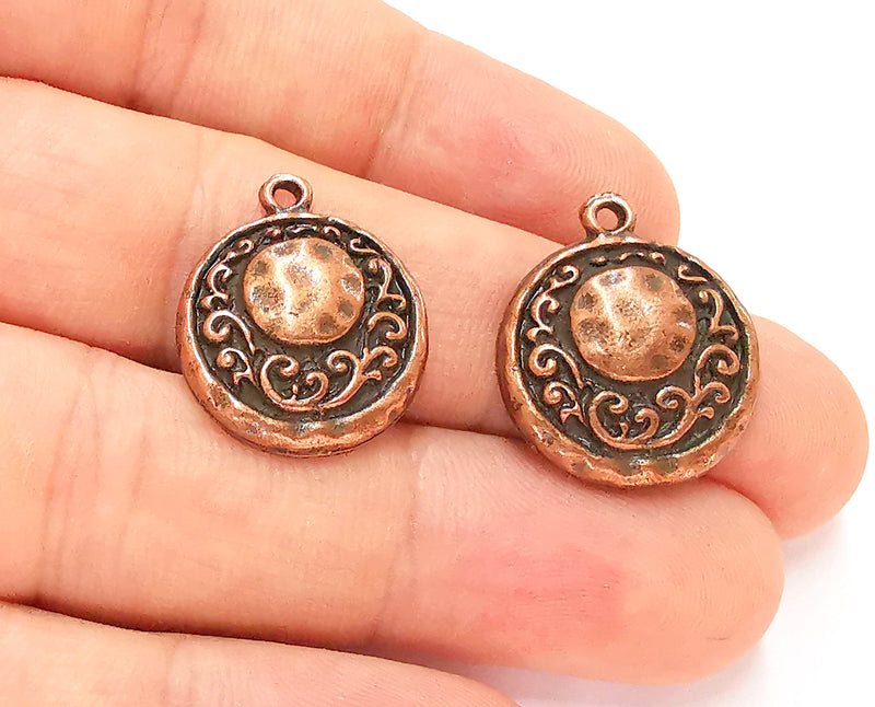 4 Copper Charms Antique Copper Plated Charms (23x19mm)  G22623