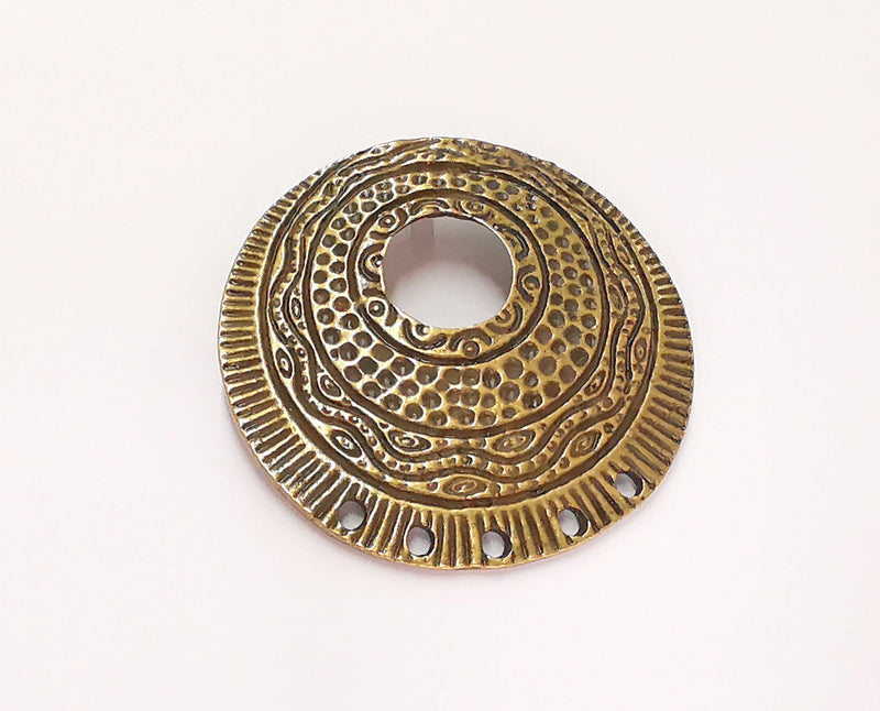 2 Antique Bronze Tribal Charm Connector Antique Bronze Charm (40mm) G22159