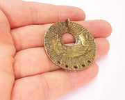 2 Antique Bronze Tribal Charm Connector Antique Bronze Charm (40mm) G22159