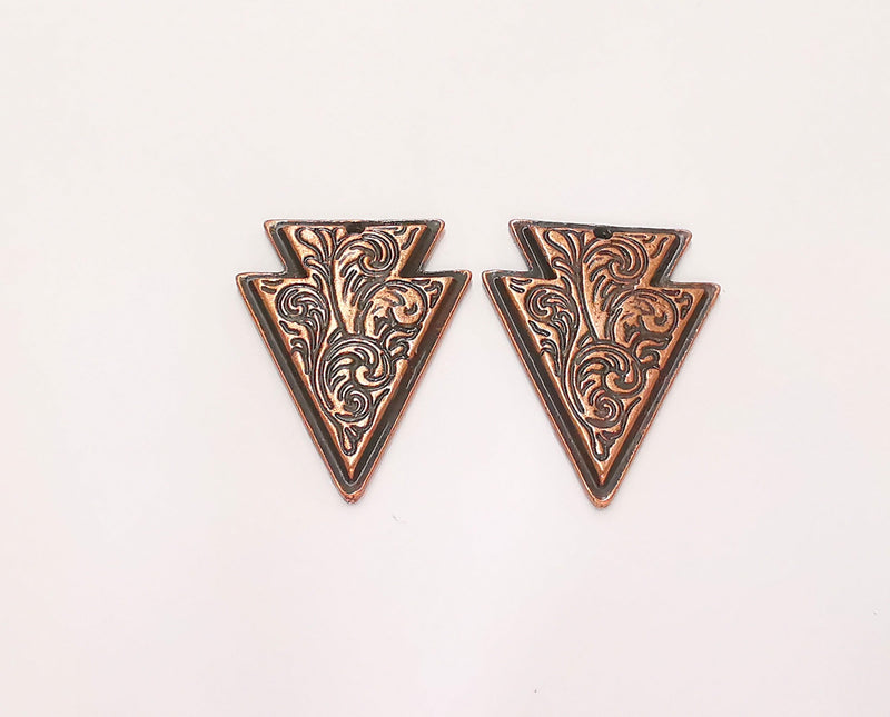 2 Copper Charms Antique Copper Plated Charms (31x24mm)  G22166